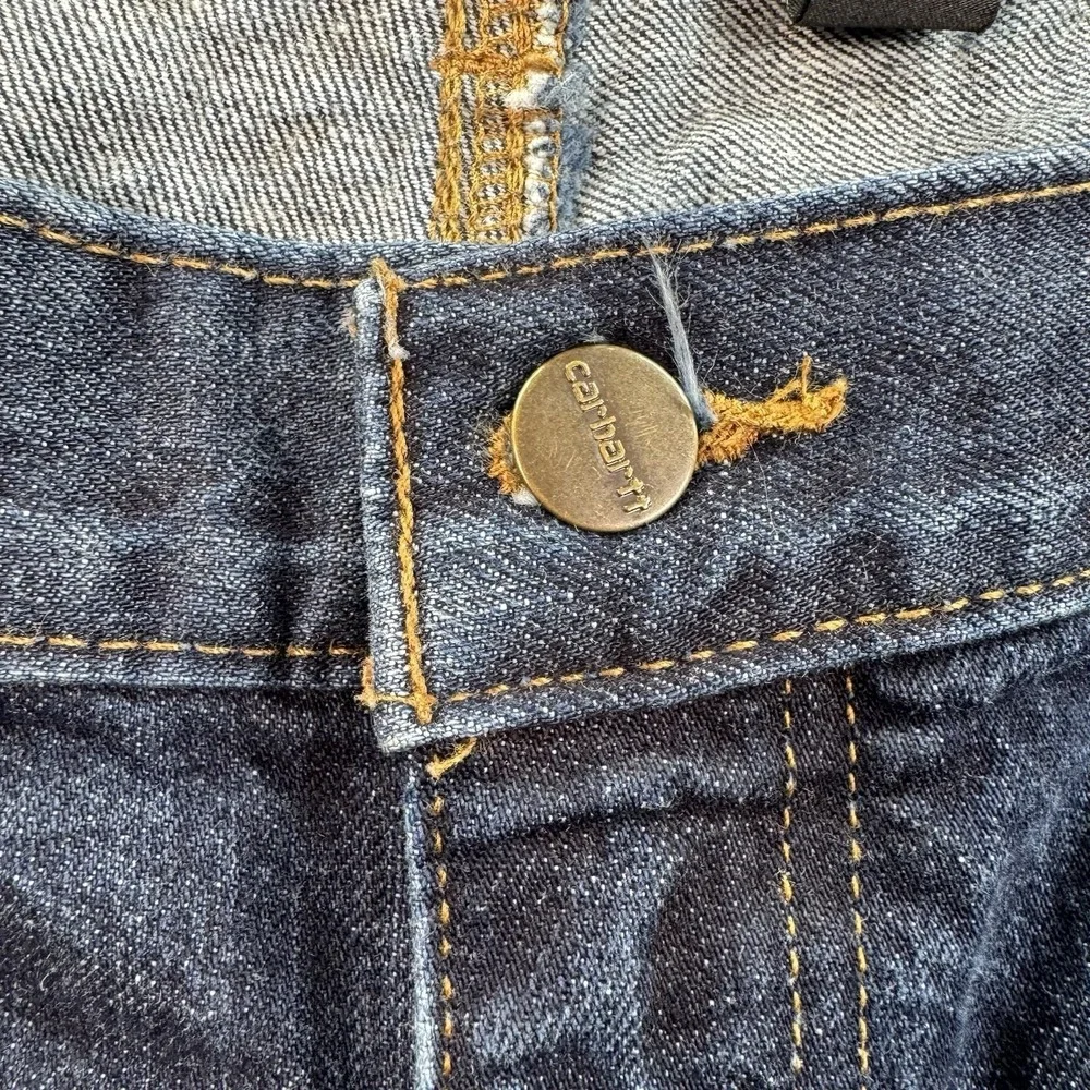 CARHARTT RELAXED FIT MENS DARK WASH BLUE DENIM JEANS SZ 38X34 BD5119-M EUC